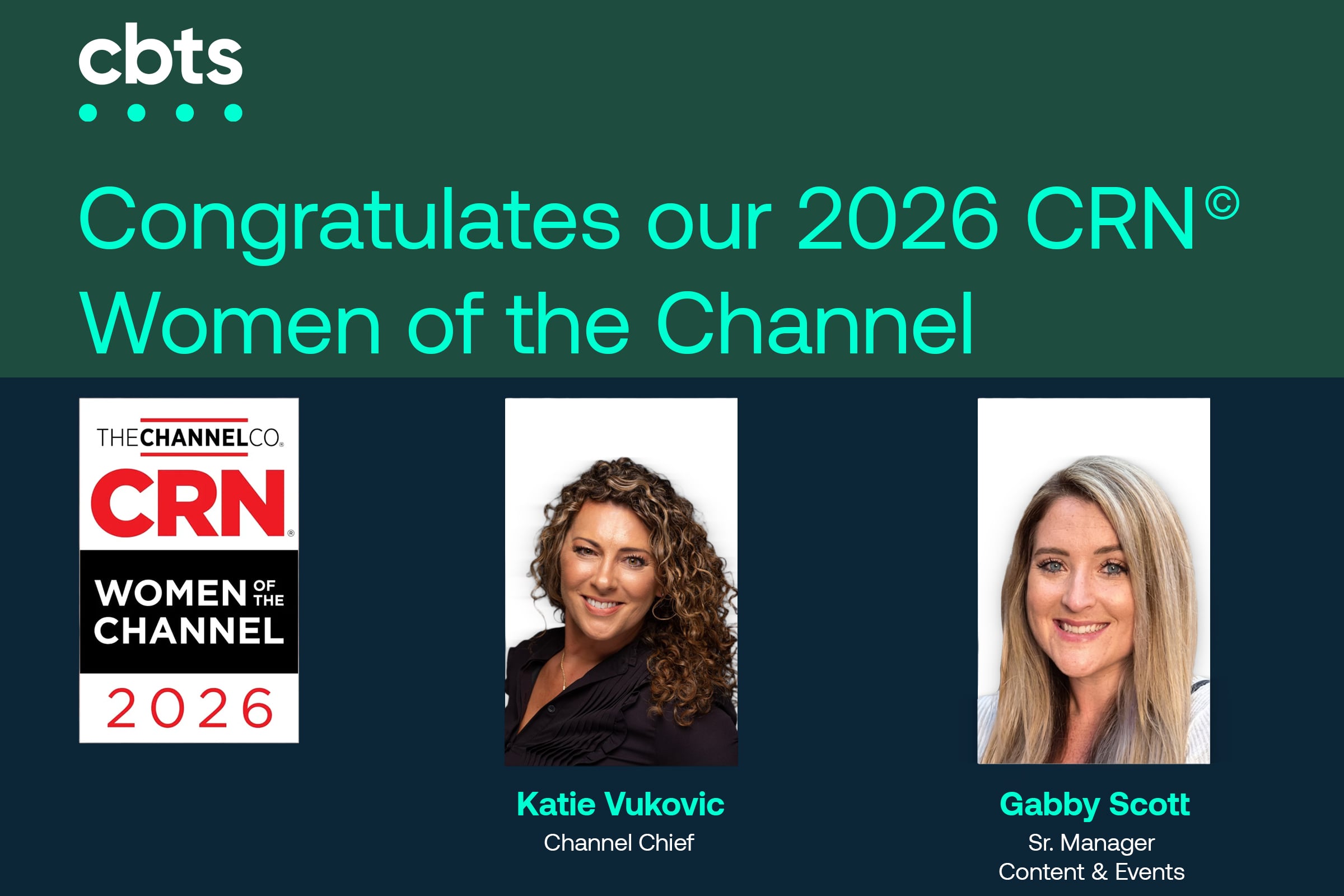 CBTS Channel Leaders Named to CRN's 2026 Women of the Channel | CBTS
